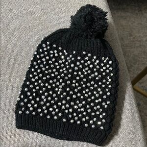 Black Beanie with Silver Studs